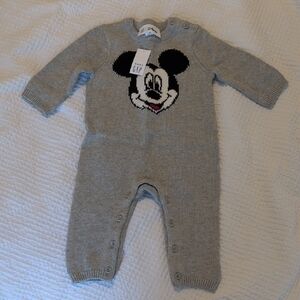 baby GAP Knit Gray Mickey Mouse Onesie